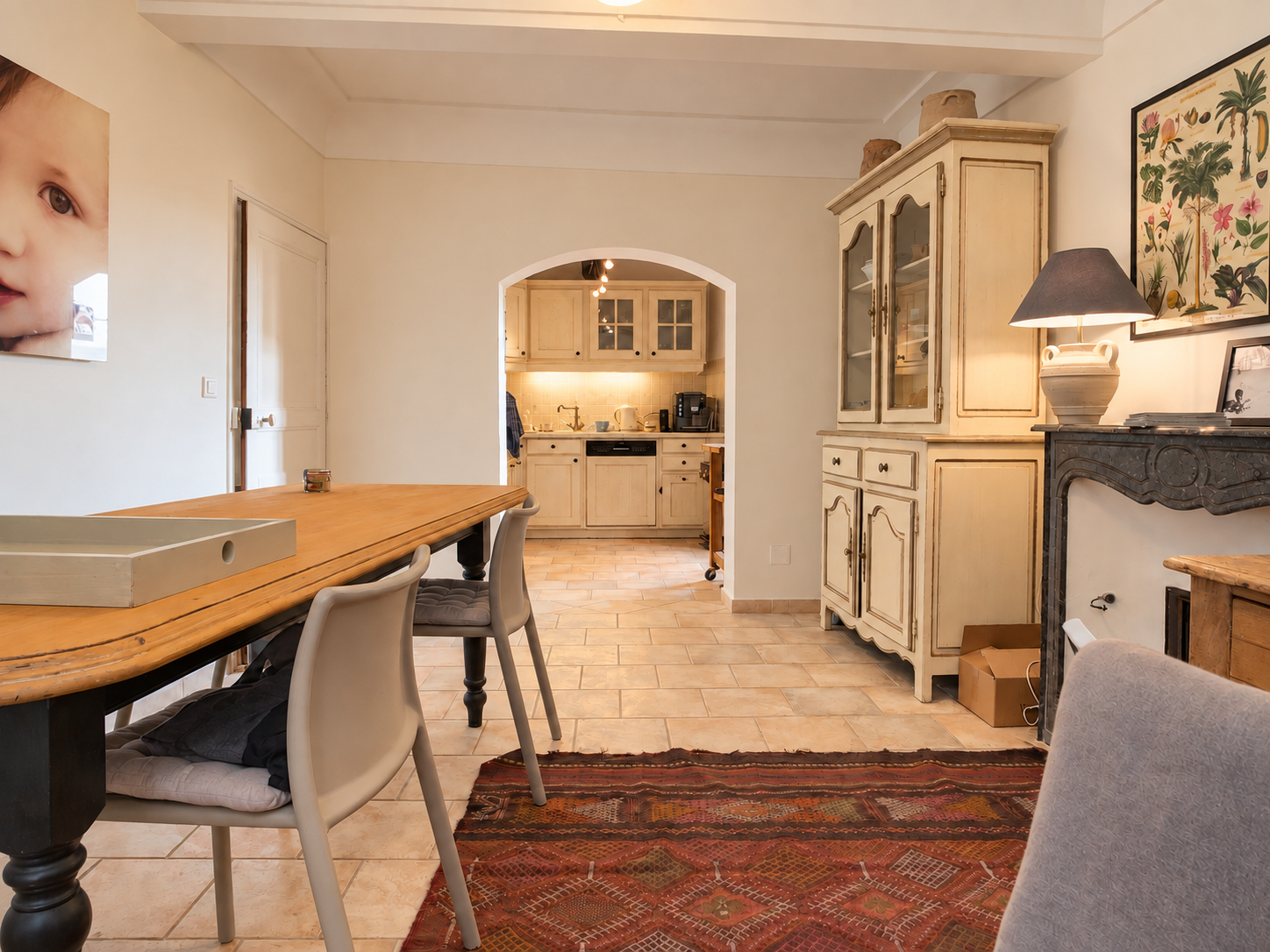 Dining room and kitchen